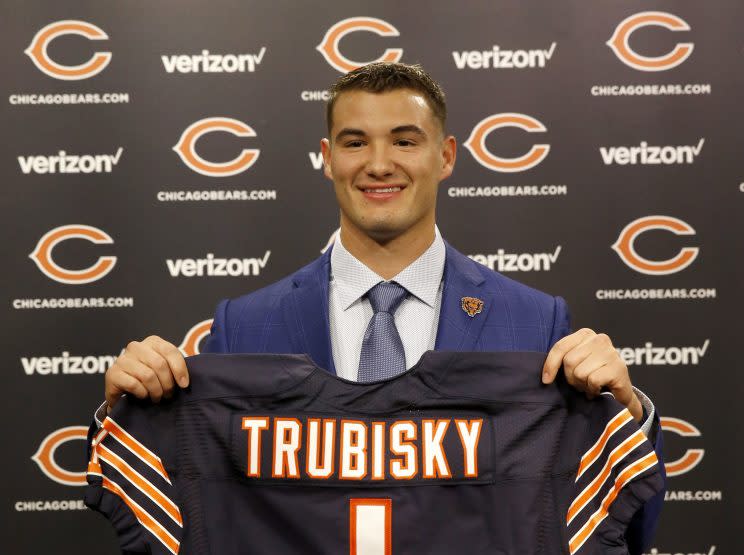 The Bears selected Mitchell Trubisky second overall in the NFL draft. (AP)