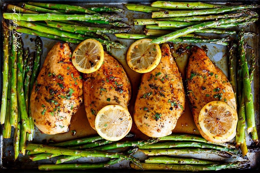 Honey-Lemon Chicken Asparagus from Cafe Delites