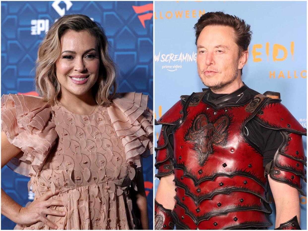 Left: Alyssa Milano. Right: Elon Musk