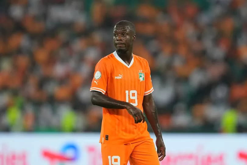 Nicolas Pepe of Ivory Coast during the TotalEnergies CAF Africa Cup of Nations group stage match between Ivory Coast and Guinea-Bissau at on January 13, 2024