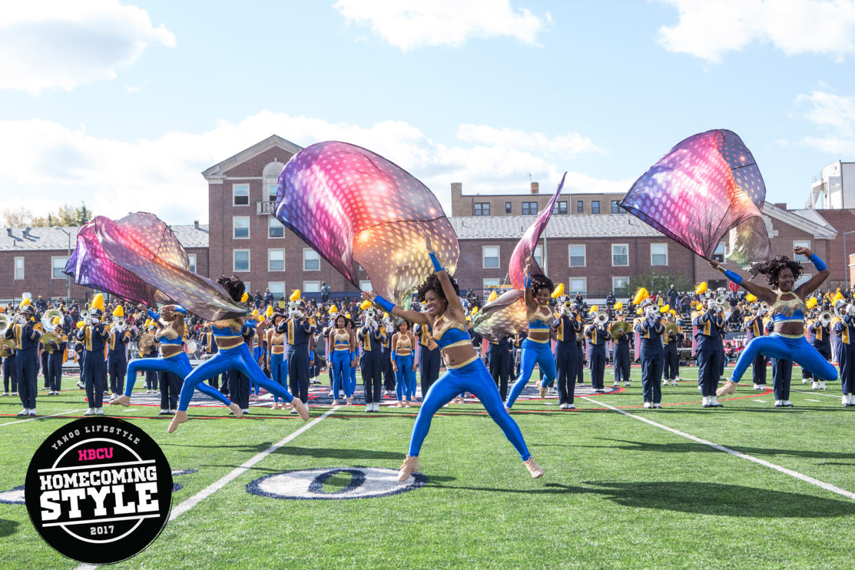 North Carolina A&T’s marching band performs during halftime of Howard University’s 93rd annual homecoming game. (Photo: Cheriss May/NurPhoto/Getty Images)