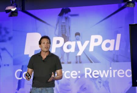 PayPal President and CEO designee Dan Schulman speaks during an event at Terra Gallery in San Francisco, California in this May 21, 2015, file photo. REUTERS/Robert Galbraith/Files