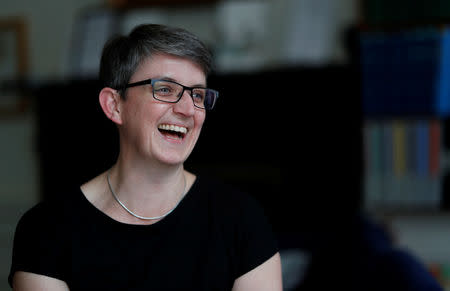 Maggie Chapman of Voices for Scotland is photographed during an interview in Edinburgh, Scotland, Britain April 18, 2019. REUTERS/Russell Cheyne