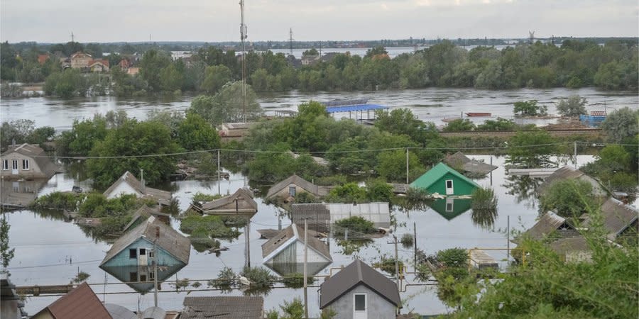 The flooded Kherson Oblast