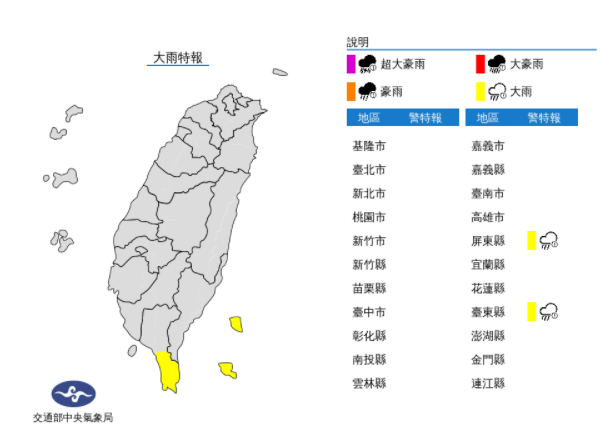 快新聞／炎熱高溫！對流雲系發展旺「2地區」大雨特報　颱風「烟花」22日接近北部海面