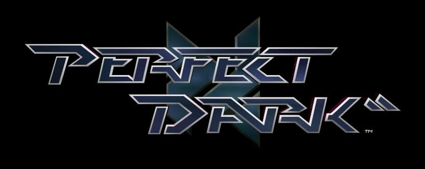 Opening image of Perfect Dark, featuring the title in mysterious lettering