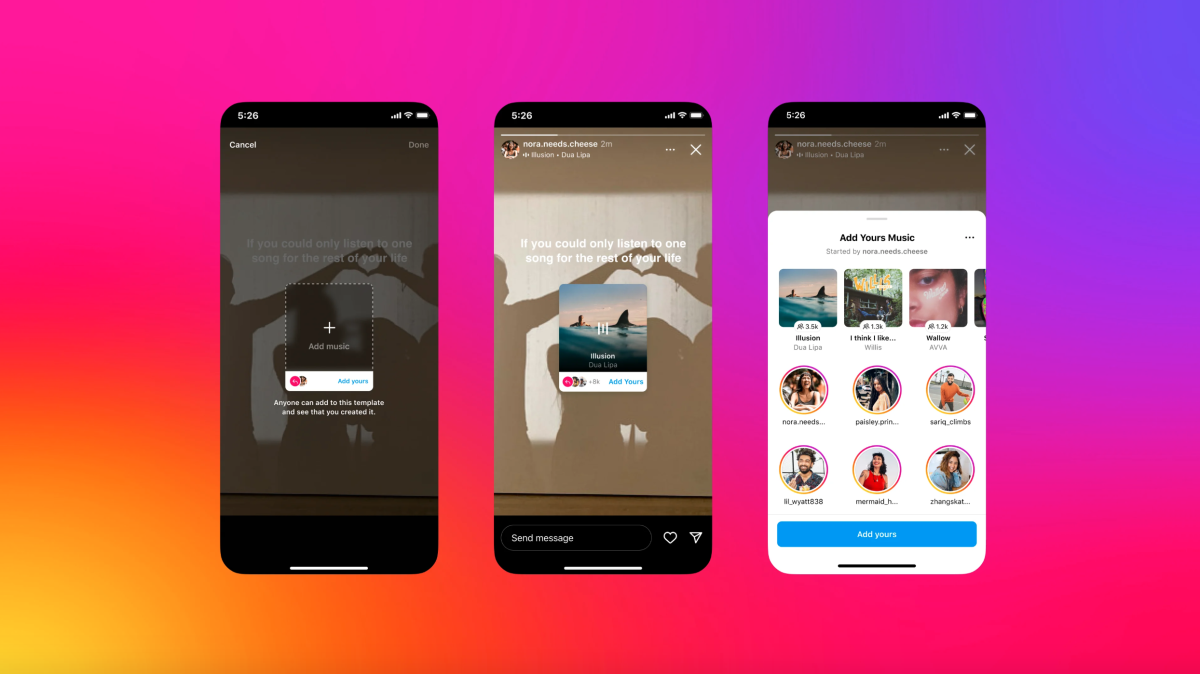 Instagram's 'Add Yours' sticker now lets you share songs