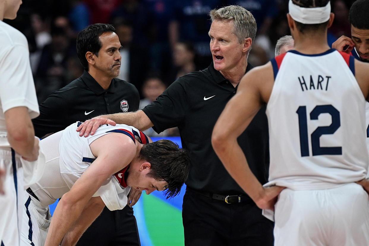 La Selección Estadounidense no cumplió con el pronóstico y jugará por el bronce ante Canadá en el Mundial de Basquetbol. (Photo by JAM STA ROSA/AFP via Getty Images)