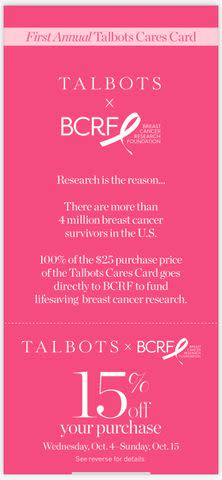 <p>Talbots</p> Talbots: 2023 Breast Cancer Awareness Products that Give Back