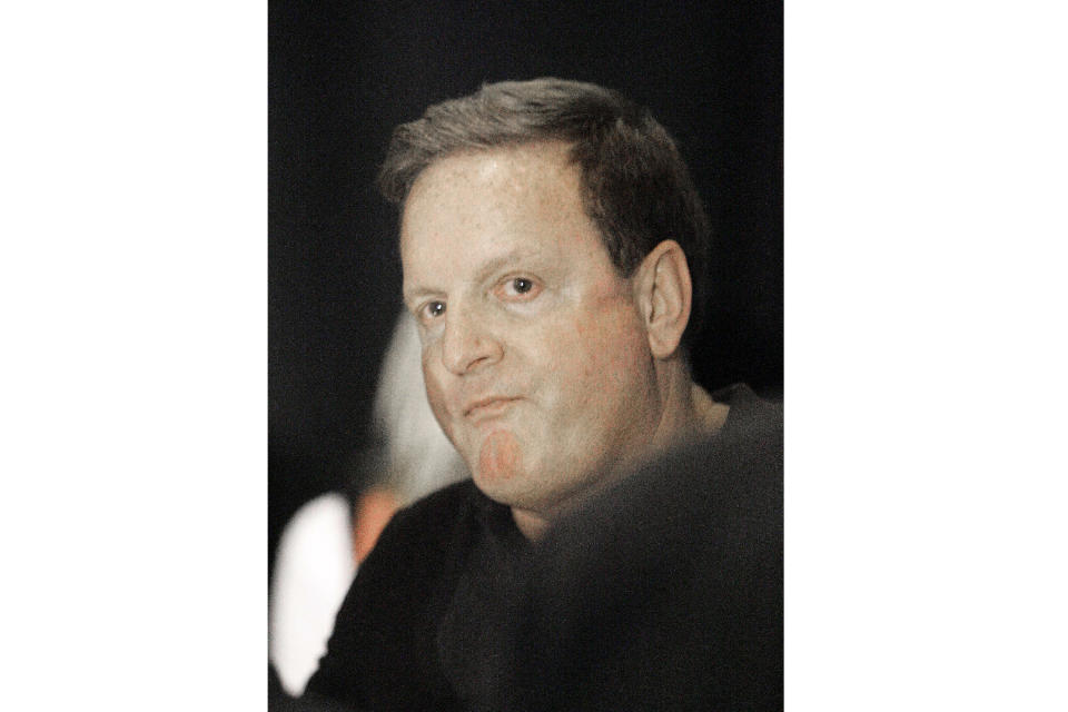 FILE - This March 13, 2007 file photo shows Pittsburgh Penguins co-owner Ron Burkle in Pittsburgh. Burkle's adult son Andrew has been found dead at his home in Beverly Hills, Calif. The Burkle family says in a statement to People magazine that Andrew Burkle died Monday, Jan. 6, 2020. (AP Photo/Keith Srakocic, File)