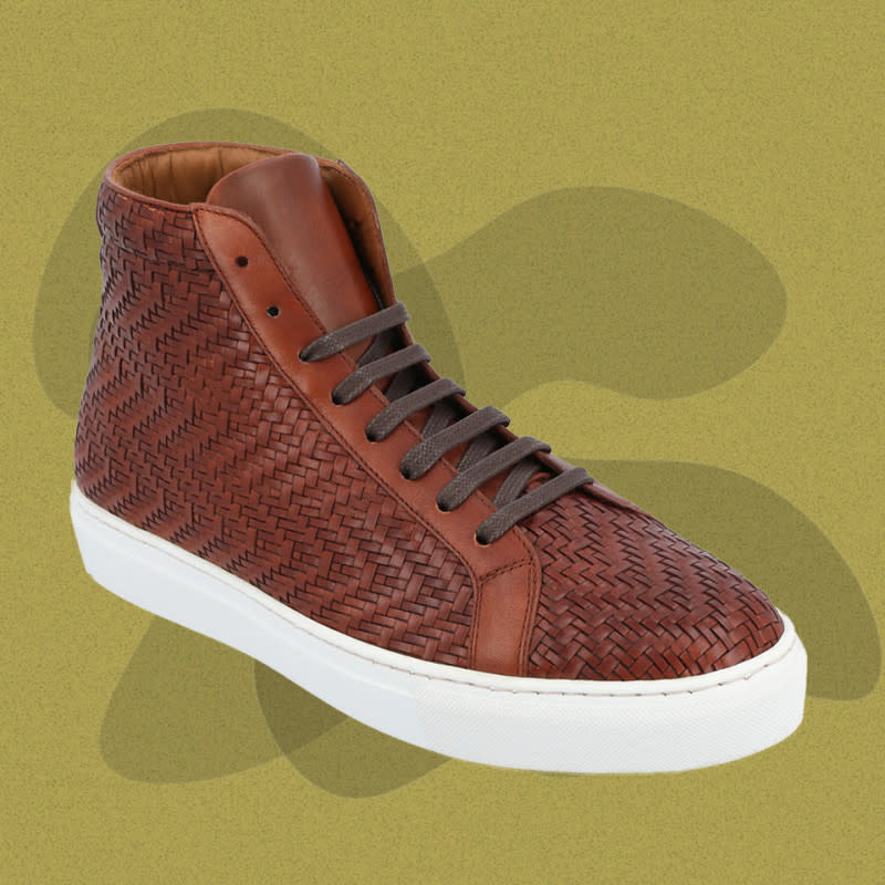 <p>Courtesy of Nordstrom</p><p>Taft makes some of the most beautiful sneakers for men you can get right now and their High Top Sneaker is proof. Boasting a basket-weave texture in brown leather (with <a href="https://www.amazon.com/dp/B0BFSRKNZM?&linkCode=ll1&tag=mj-bestmenssneakers-jzavaleta-0923-update-20&linkId=b8aa5d647f4b2dd71aea0c89664b27e3&language=en_US&ref_=as_li_ss_tl" rel="nofollow noopener" target="_blank" data-ylk="slk:black also available;elm:context_link;itc:0;sec:content-canvas" class="link ">black also available</a>), this Spanish-made high-top is fit for the weekend but works just as well as a <a href="http://mensjournal.com/style/11-sneakers-that-are-totally-office-appropriate-w484050" rel="nofollow noopener" target="_blank" data-ylk="slk:business casual sneaker;elm:context_link;itc:0;sec:content-canvas" class="link ">business casual sneaker</a>. This brand just gets what men want in a sneaker and understands how to mix the desire for something subtle with something you’ve never seen before.</p><p>[$325; <a href="https://click.linksynergy.com/deeplink?id=b8woVWHCa*0&mid=1237&u1=mj-bestmenssneakers-jzavaleta-0923-update&murl=https%3A%2F%2Fwww.nordstrom.com%2Fs%2Ftaft-high-top-sneaker-men%2F7327582%3F" rel="nofollow noopener" target="_blank" data-ylk="slk:nordstrom.com;elm:context_link;itc:0;sec:content-canvas" class="link ">nordstrom.com</a>]</p>