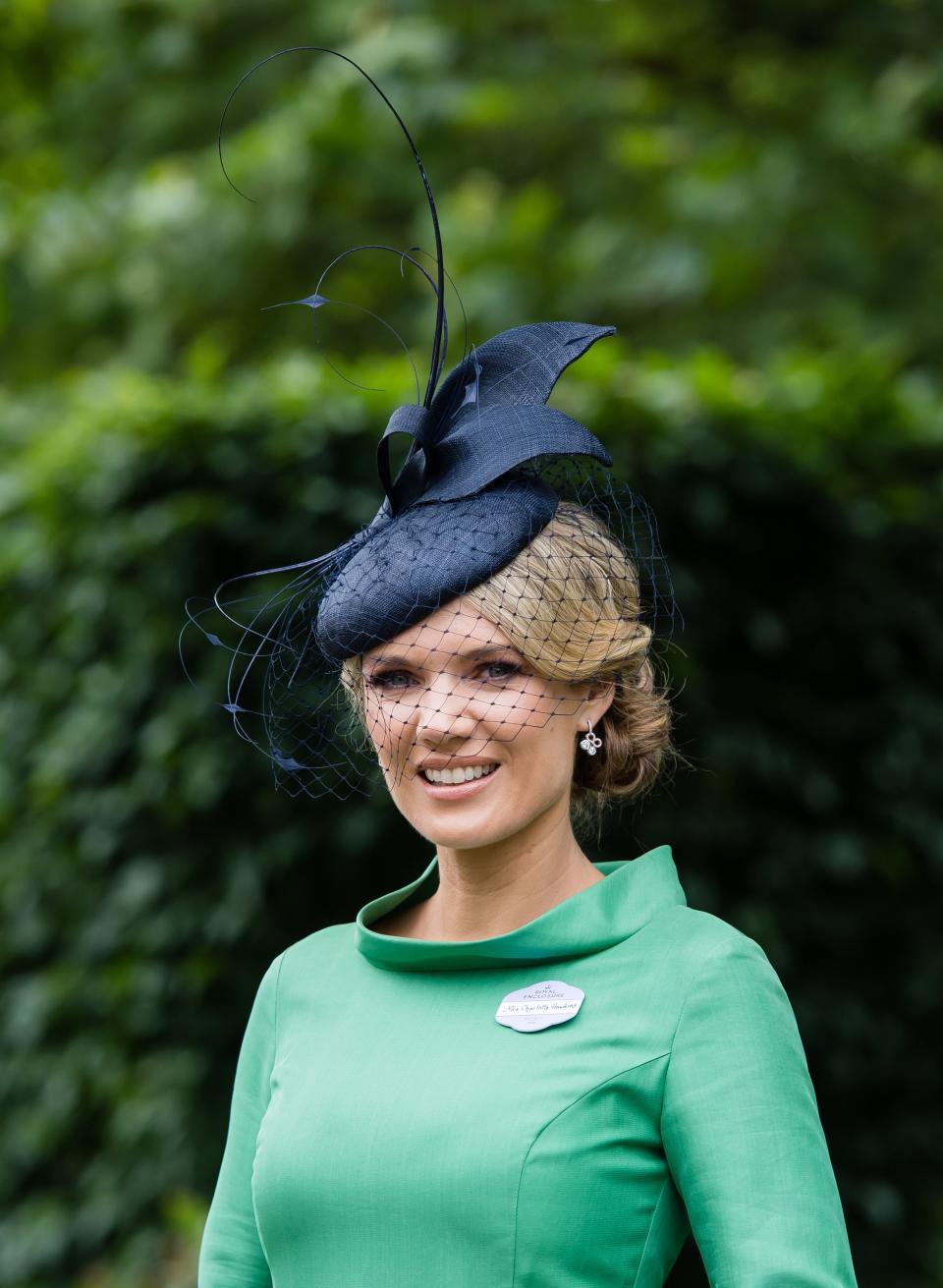 Charlotte Hawkins wearing Edwina Ibbotson Millinery