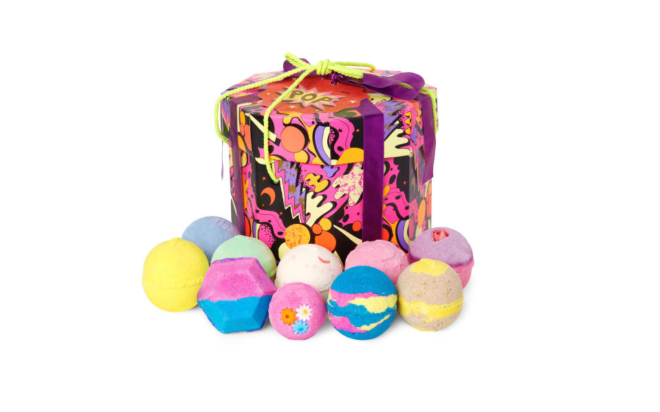 This pre-wrapped box includes a rainbow of 10 handmade bath bombs infused with natural ingredients like lemongrass and fresh avocados to soften skin or lavender oil to soothe stress. Plus, since theyre solids, theyre easy to pack for the next family vacation.To buy: $80; lushusa.com