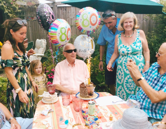 <em>Mrs Whaley supported her husband, here celebrating his 80th birthday, on deciding to take his own life (Dignity In Dying)</em>