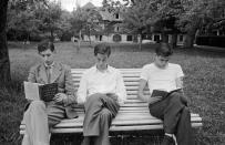 <p>The duke pictured here reading from a book on English Social History as he studied for his end of term exams.</p>