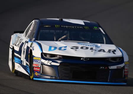 Aug 11, 2018; Brooklyn, MI, USA; NASCAR Cup Series driver Kyle Larson (42) during practice for the Consumers Energy 400 at Michigan International Speedway. Mandatory Credit: Mike DiNovo-USA TODAY Sports