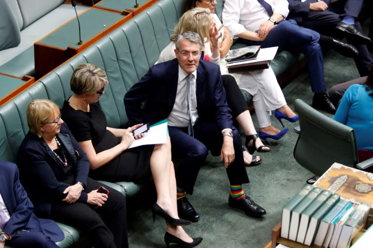 Several parliamentarians who supported the changes wore rainbow-coloured socks or ties