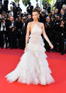 The American model wore a beautiful, layered gown by Dior for the red carpet event. <em>[Photo: Getty]</em>