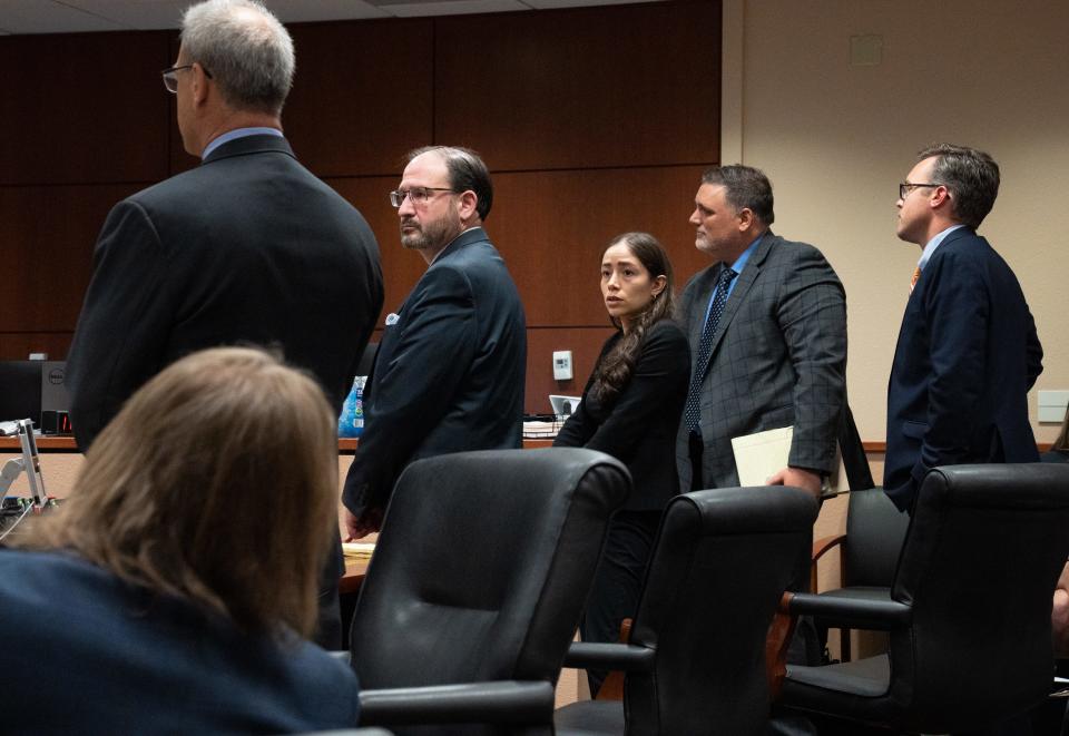 Attorneys during the Kari Lake election challenge trial on May 17, 2023, in Maricopa County Superior Court in Mesa.