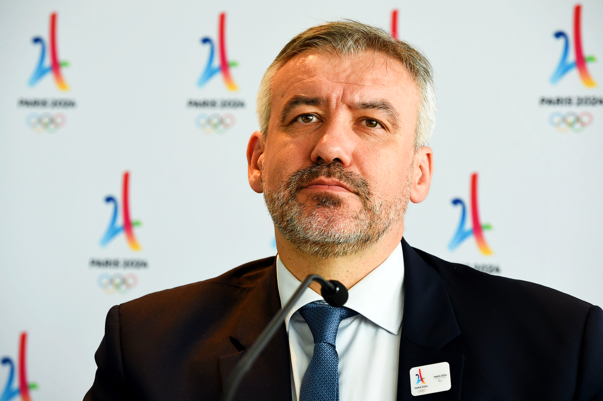 Paris organising committee CEO Etienne Thobois in a press conference (Getty Images)
