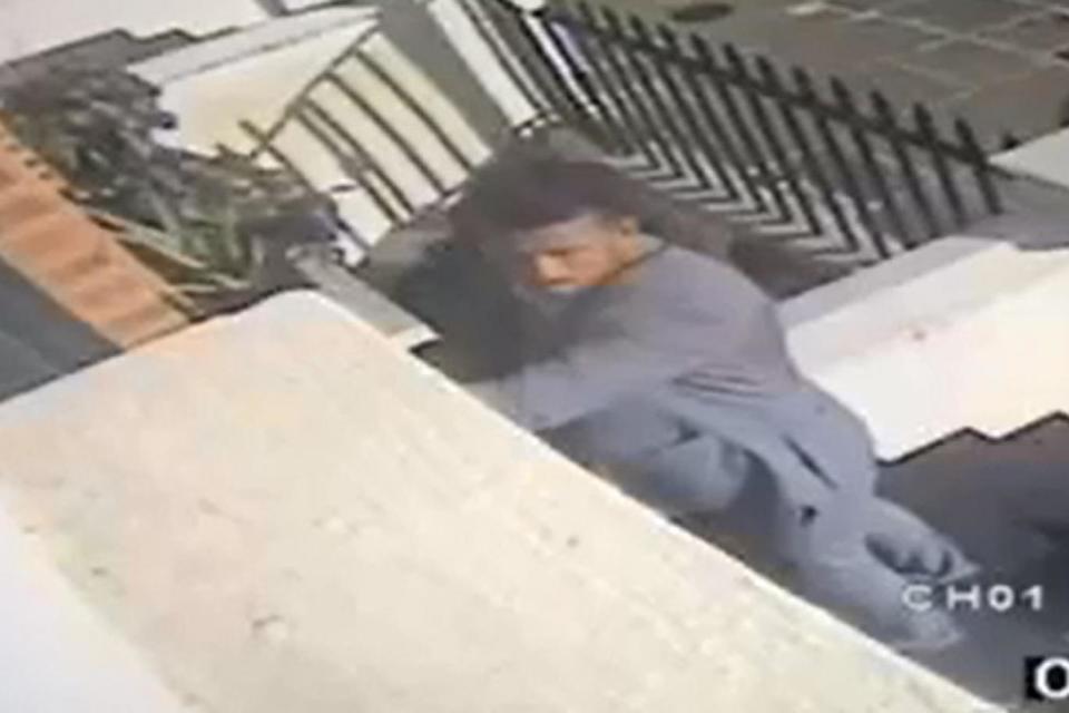 CCTV footage shows him breaking into a property in Belsize Park