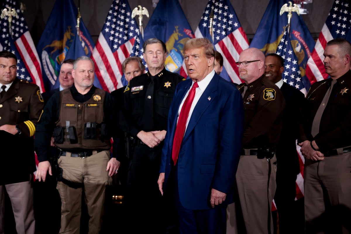 Donald Trump attends a campaign rally in Grand Rapids, Michigan (REUTERS)