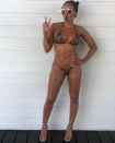 <p>Mel B recently channelled her inner Spice Girl in a leopard print bikini – finished with matching heels of course. <em>[Photo: Instagram]</em> </p>