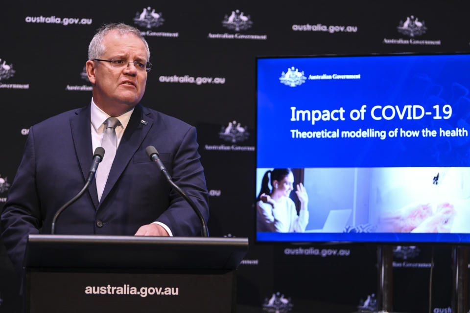 Australian Prime Minister Scott Morrison speaks to the media during a press conference. Source: AAP