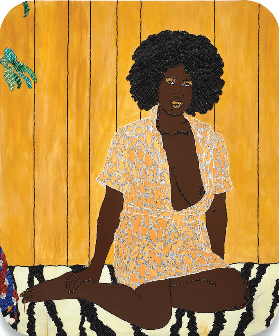 Mickalene Thomas I’ve Got it Bad and that Ain’t Good from the She Works Hard For the Money Pin-Up series 2006. ©Mickalene Thomas.