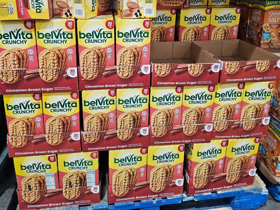 Belvita breakfast biscuit display at costco