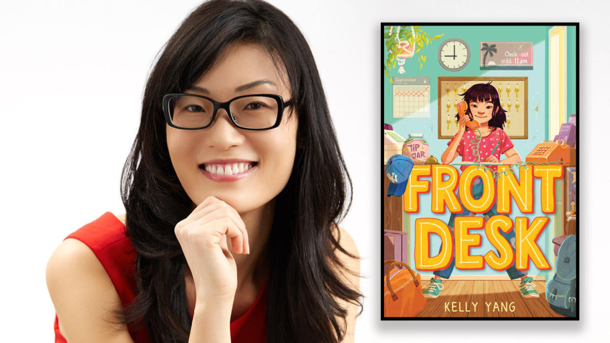 Kelly Yang is the author of Front Desk. (Photo and book jacket images courtesy of Scholastic)