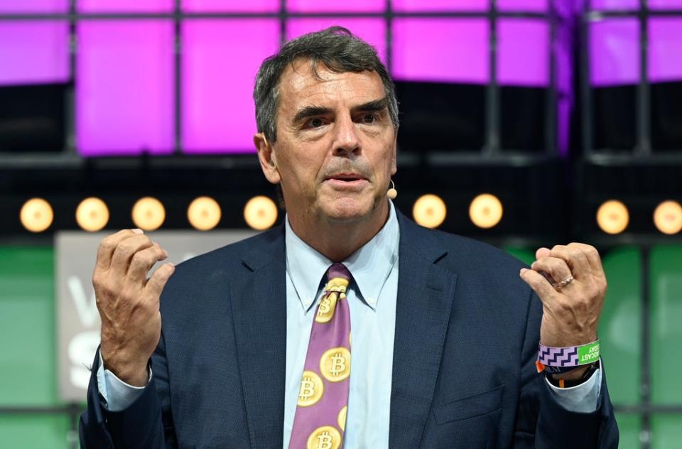 Tim Draper, founder of Draper Associates, gestures as he speaks at Web Summit 2021 (Getty Images)