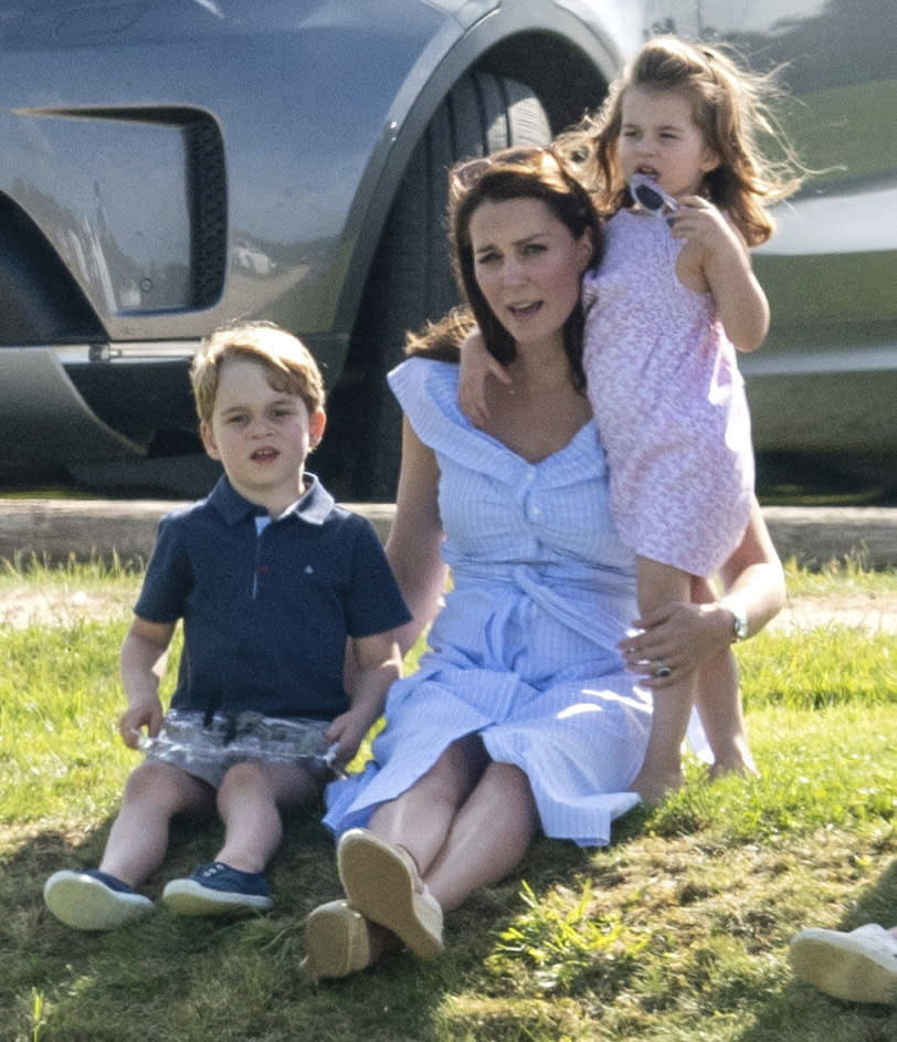 March 18th 2020 - Prince George and Princess Charlotte will home-school during the coronavirus outbreak. - File Photo by: zz/KGC-178/STAR MAX/IPx 2018 6/10/18 Catherine The Duchess of Cambridge, Prince George of Cambridge and Princess Charlotte of Cambridge watch Prince William The Duke of Cambridge play for the Maserati Royal Charity Polo Trophy during the Festival of Polo at the Beaufort Polo Club in Tetbury, Gloucestershire, England, UK.