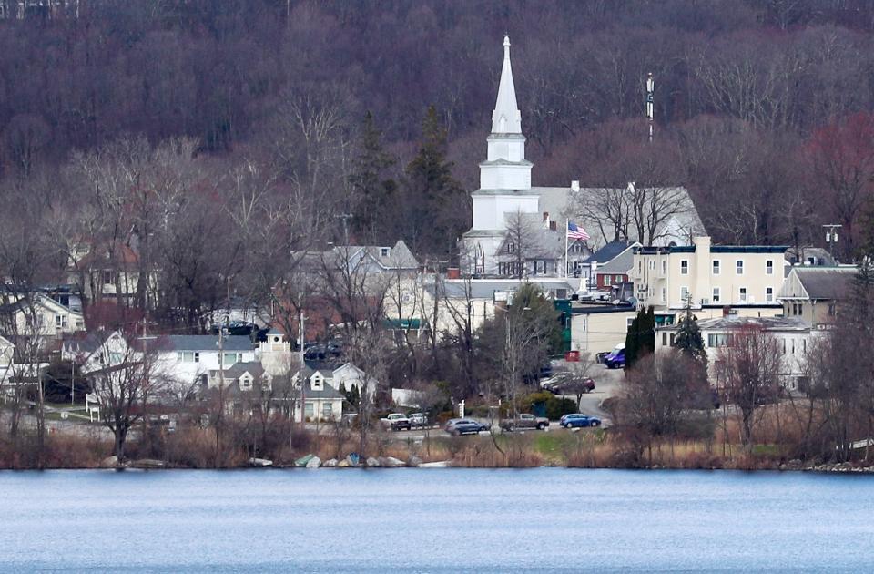 A view of downtown Carmel looking out over Lake Gleneida, March 18, 2024.