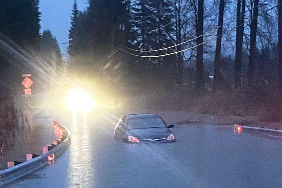 <p>Snohomish County Sheriff Office</p> Authorities said area roads have been impacted by the atmospheric river rain event.