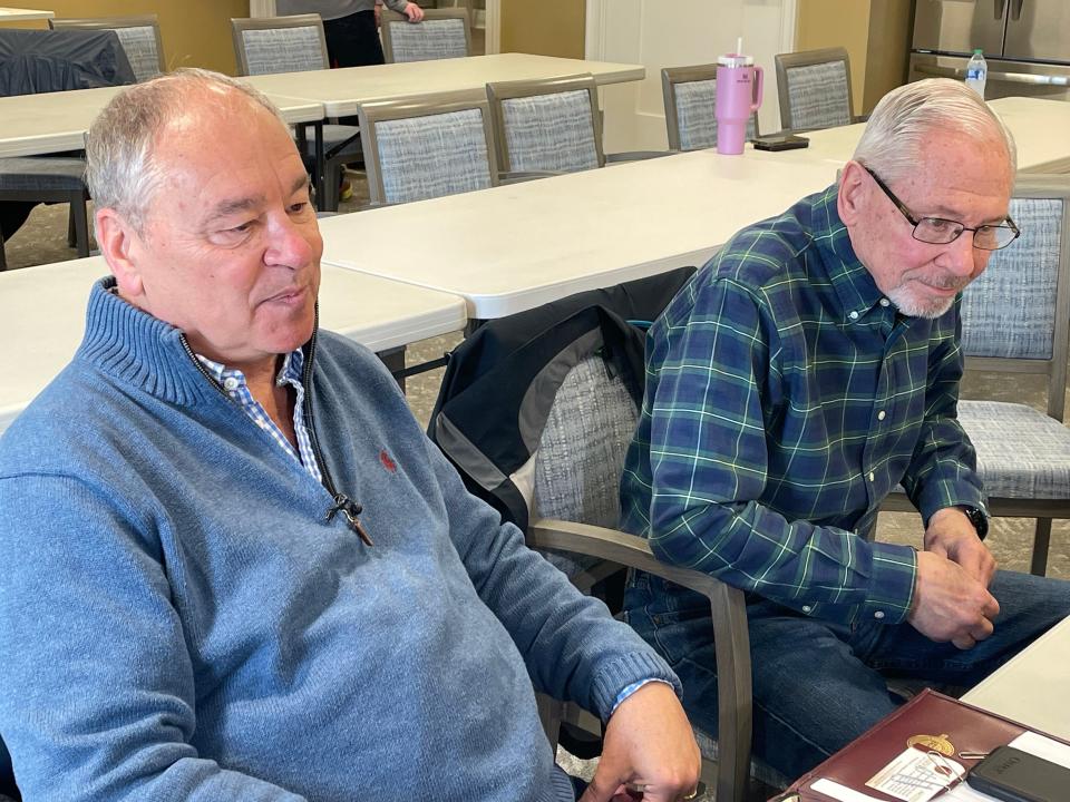 Bill, left, and Richard Selong talk about the theft of rings from their late mother's fingers while she was a resident at the Western Reserve Masonic Community in Medina Township.