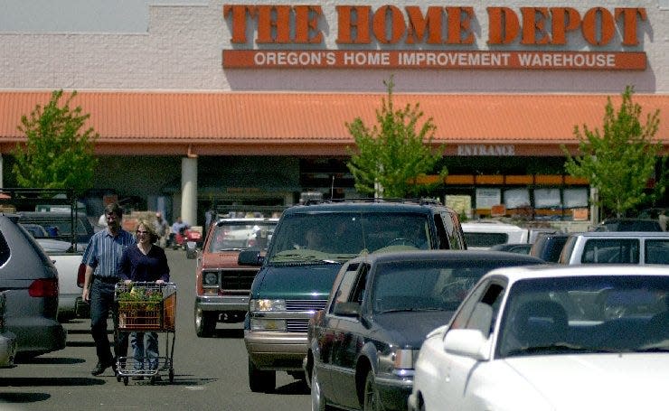 The parking lot of The Home Depot is seen in this file photo.