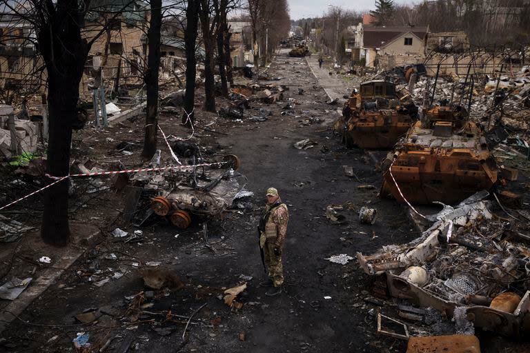 La localidad de Bucha, en las cercanías de Kiev, fue una de las más castigadas por la ofensiva rusa de las primeras semanas (Archivo)