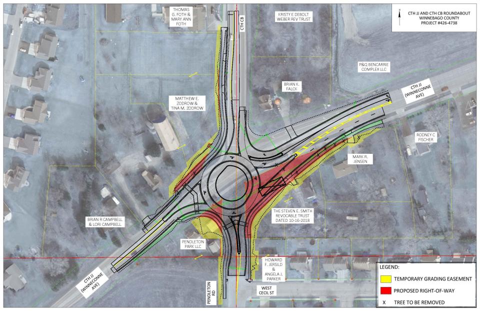 Winnebago County is constructing a roundabout at County JJ and County CB in Neenah.