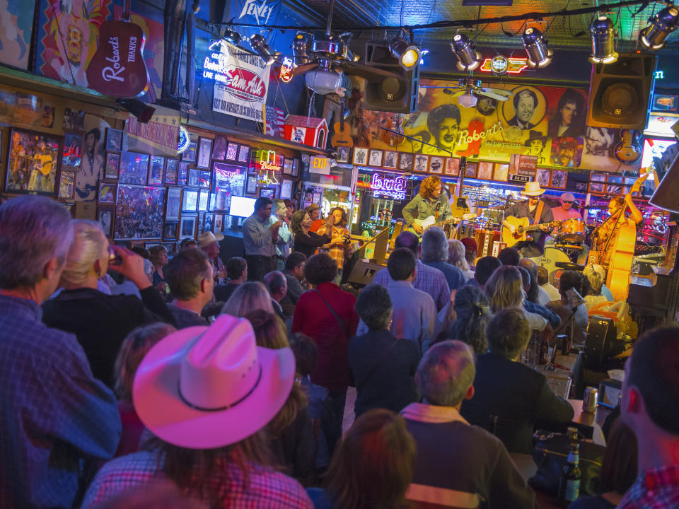 Live music on Nashville’s broadway. Photo: Getty