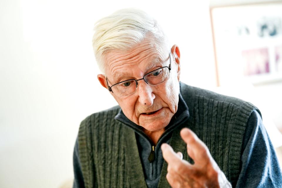 Robert Vondale, 97, talks about his service on Monday, July 18, 2022, at his home in Grand Ledge. Vondale is one of the few surviving members of the World War II U.S. Army Ranger battalions. Last month President Biden signed an order to award rangers the Congressional Gold Medal.