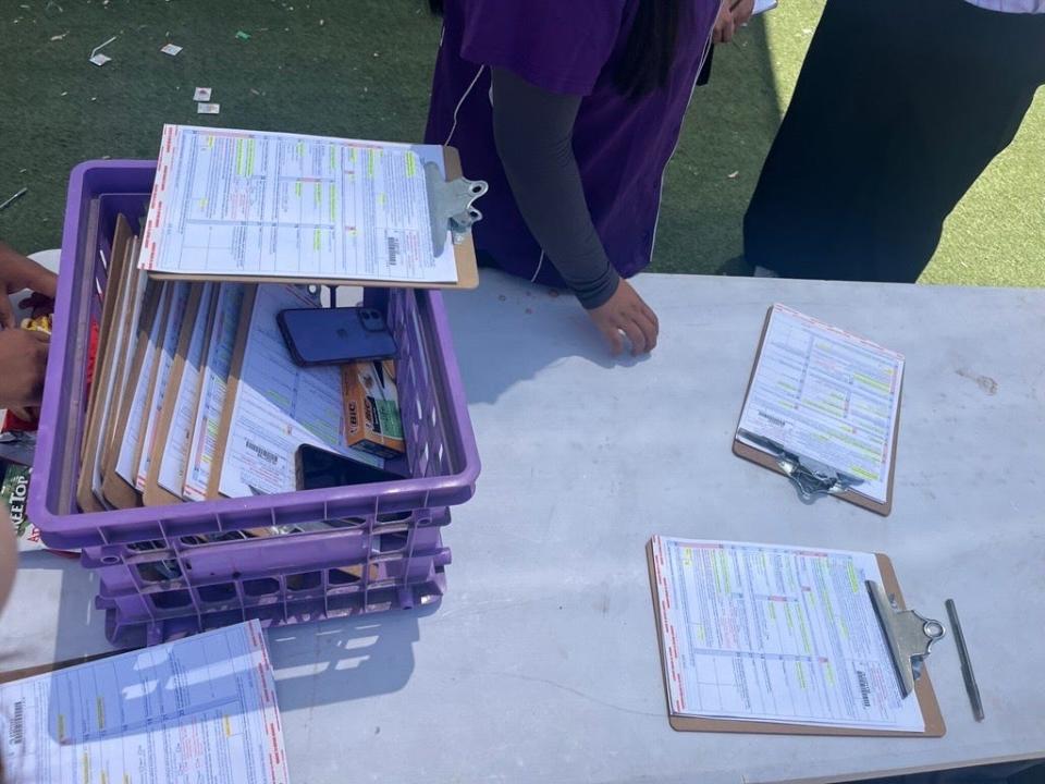 Students in Cesar Chavez High School's M.E.Ch.A organization are registering classmates to vote.