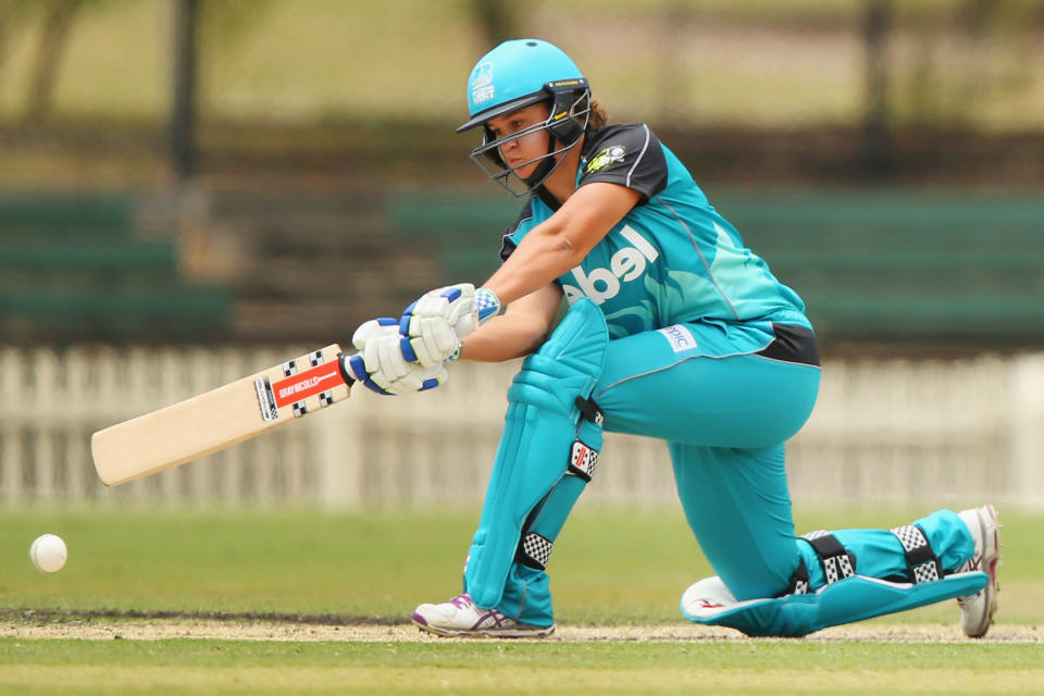 Ash Barty, pictured here in action in the Women's Big Bash League for the Brisbane Heat in 2015.