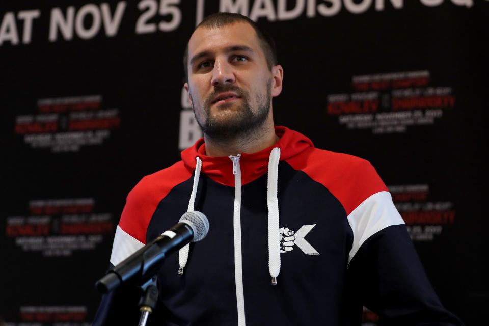 Already facing a separate assault charge, Sergey Kovalev stands accused of grabbing and kissing a woman on a plane. (Getty)