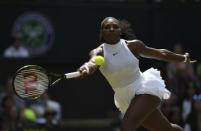 Britain Tennis - Wimbledon - All England Lawn Tennis & Croquet Club, Wimbledon, England - 3/7/16 USA's Serena Williams in action against Germany's Annika Beck REUTERS/Tony O'Brien