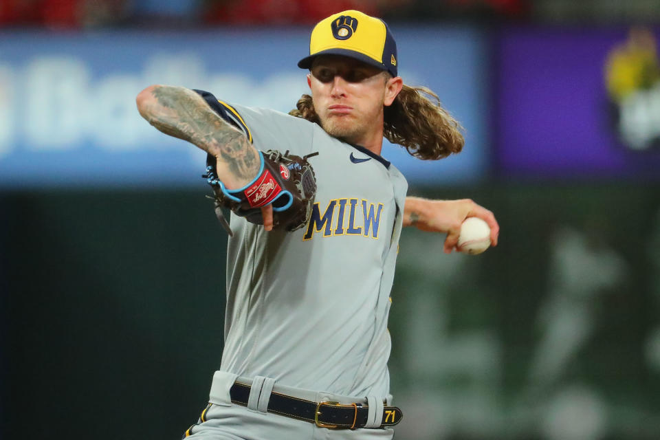 Milwaukee Brewers closer Josh Hader has been even more value in fantasy baseball this season because of inflated ratios across MLB. (Photo by Dilip Vishwanat/Getty Images)