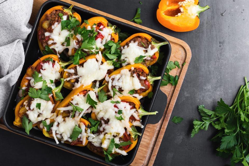 <p>Make your vegetables the star of a dish by stuffing them with something delicious. Stuffed peppers are a popular option, but you can also hollow out and stuff eggplants, zucchinis, mushrooms, squash, potatoes, and artichokes. </p>