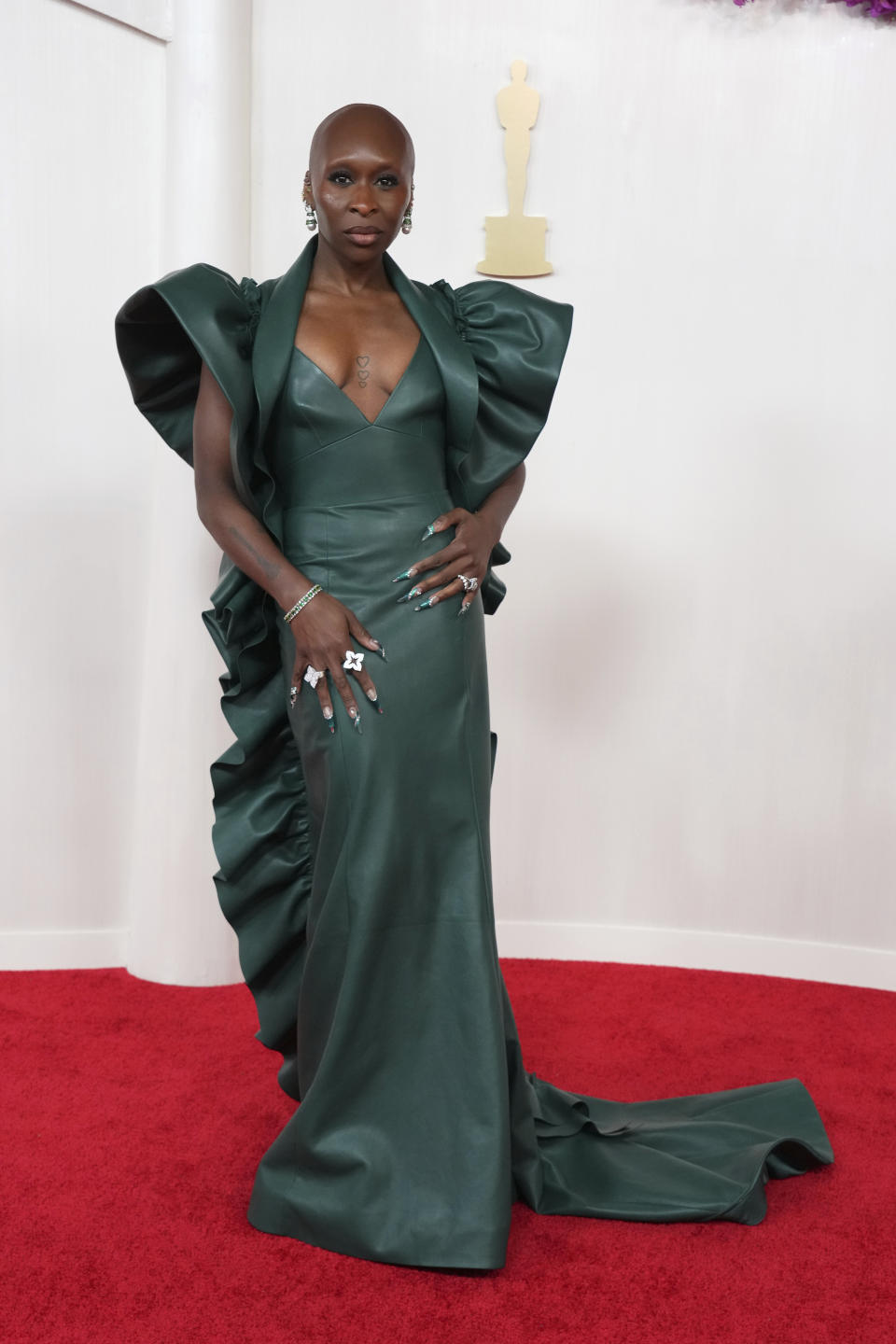 Cynthia Erivo arrives at the Oscars on Sunday, March 10, 2024, at the Dolby Theatre in Los Angeles. (Photo by Jordan Strauss/Invision/AP)