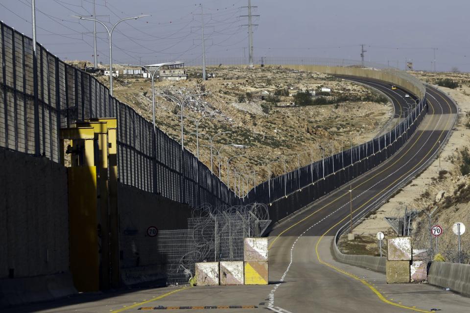 A wall along a highway