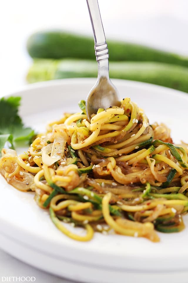 Stir Fry Zucchini Noodles